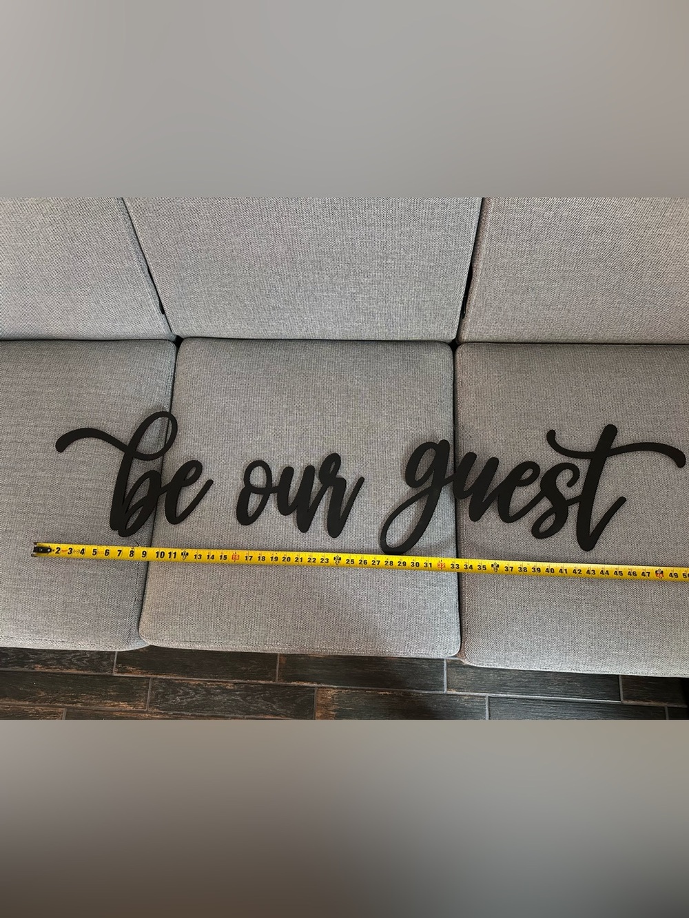 Be Our Guest Black Script Wall Sign - Home Wall Decor
